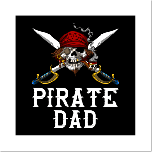 Pirate Dad Skull Posters and Art